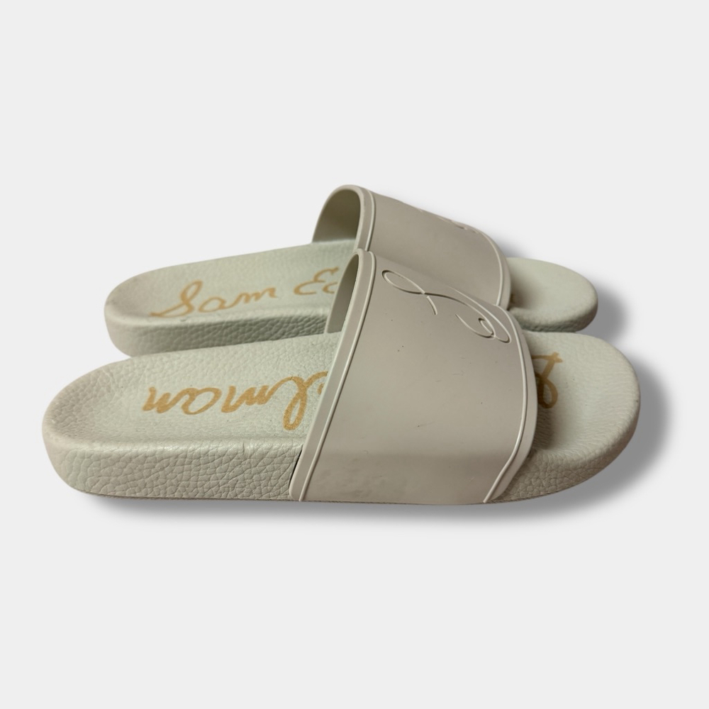 Sam Edelman Beige Logo Slide Sandals Made in Italy Women’s Size 7.5 - Picture 7 of 8